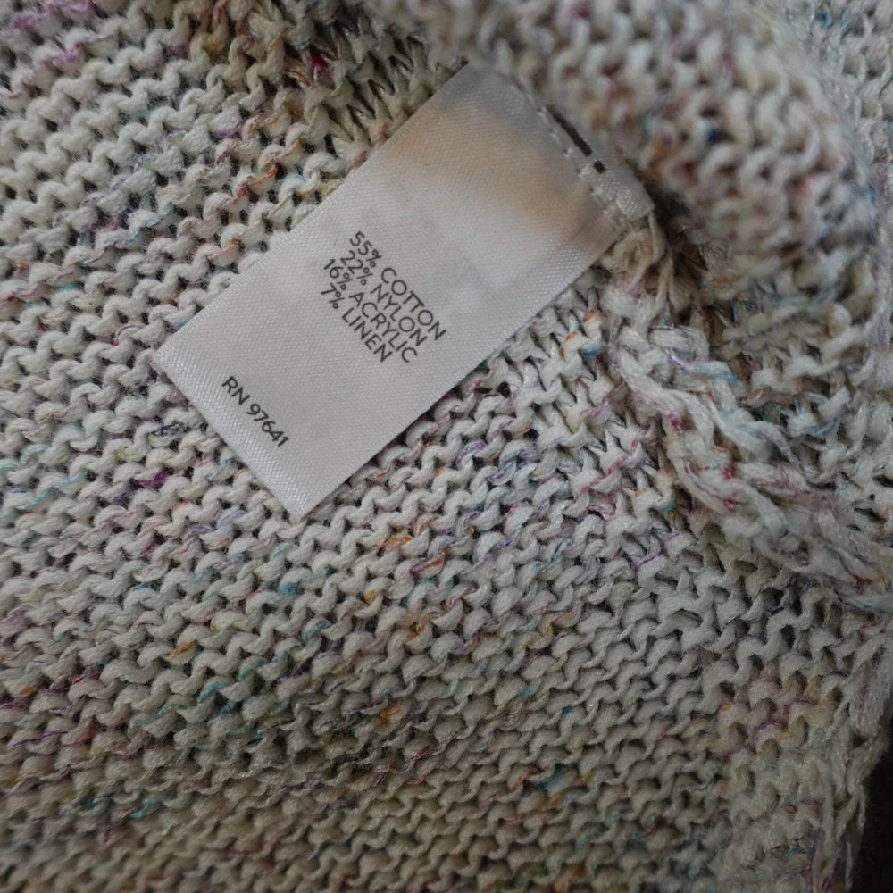 J. Jill Sweater Womens Medium Petite V Neck Knit Marled‎ Multicolor Long Sleeve